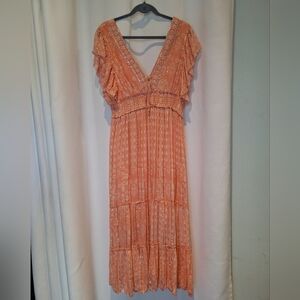 Ananta Elegant Peach Maxi Women's Dress Size 1X/2X